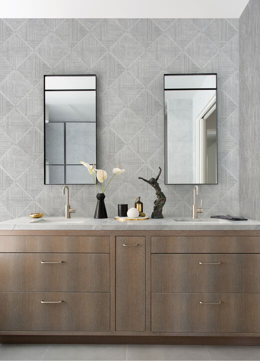 Cade Grey Geometric Wallpaper
