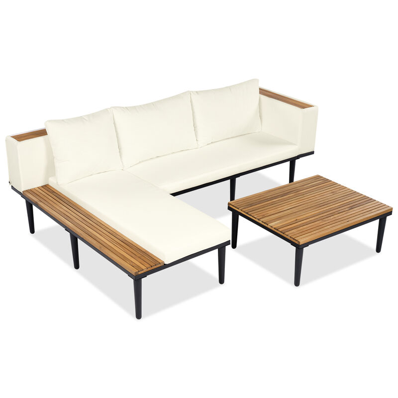 Whisen Modern Outdoor Sofa Set with Coffee Table & Side Table image number 2