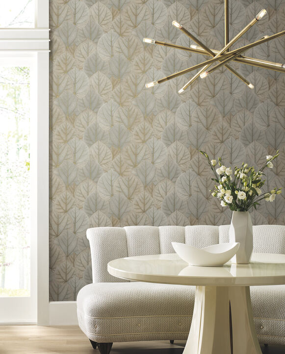 Leaf Concerto Taupe Wallpaper