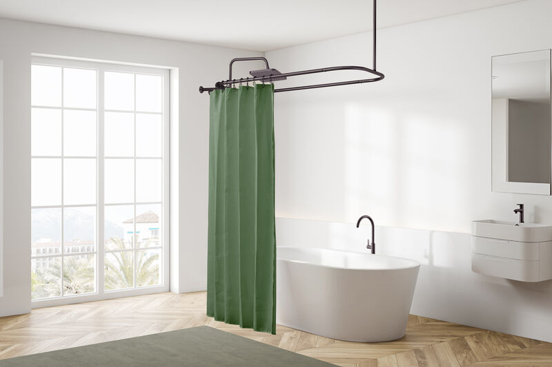 Rustproof Aluminum Hoop Shower Rod image number 1