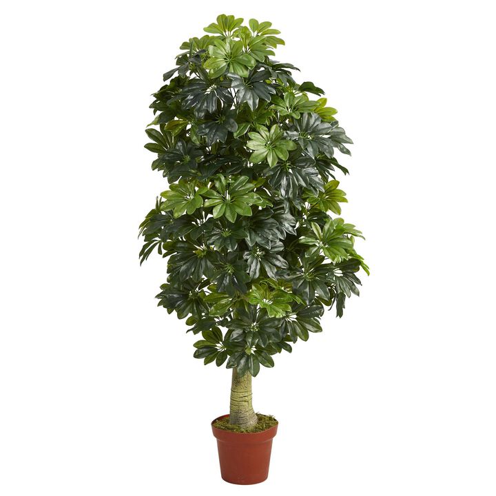 Nearly Natural 5-ft Schefflera Artificial Tree (Real Touch)