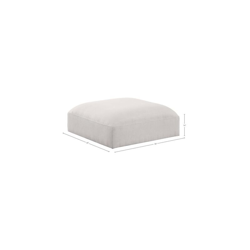 Meridian Furniture Ease Cream Polyester Fabric Ottoman