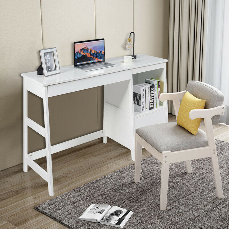 47.5 Inch Modern Home Computer Desk with 2 Storage Drawers image number 5
