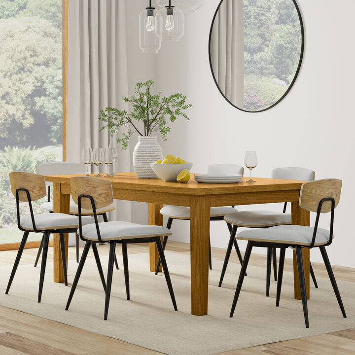 Eastwood 66 inch x 40 inch Rectangle Contemporary Dining Table in Oak