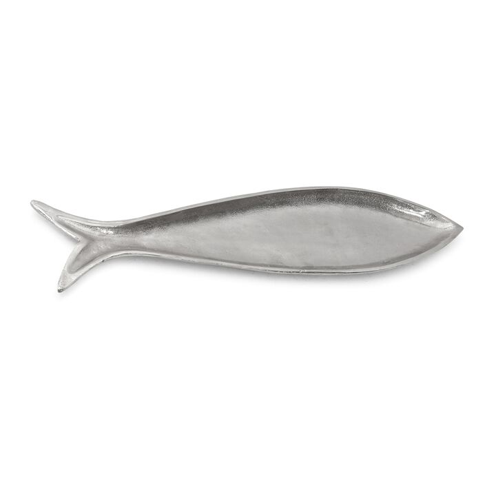 Metallic Aluminum Fish Platter for Serving, Display, or Decorative Use