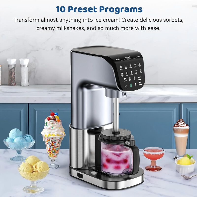 Ice Cream Maker, 12-in-1 Automatic Ice Cream Machine with Mix-in Function, 10 One-Touch Programs, One-Touch Storage, Dishwasher-Safe, 3 Pint Cups image number 4