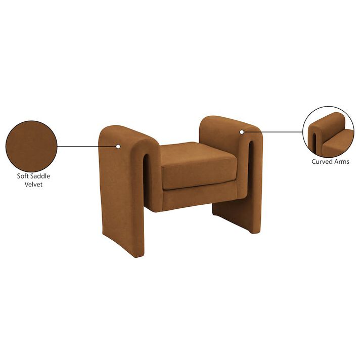 Meridian Furniture Sloan Saddle Velvet Bench