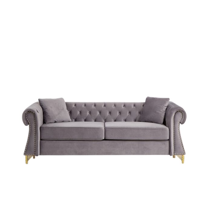 Brast Velvet Chesterfield Sofa