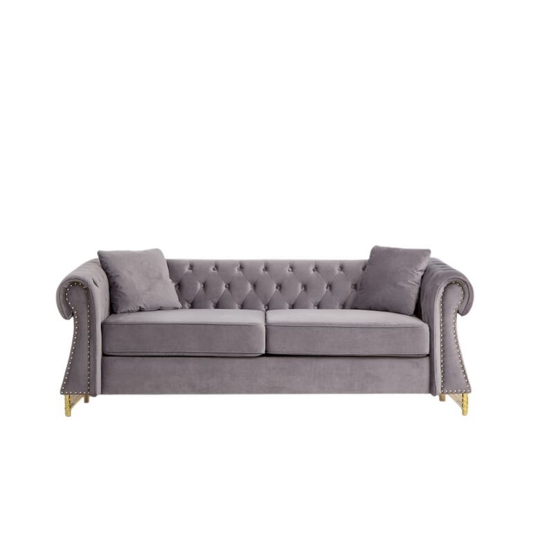 Brast Velvet Chesterfield Sofa image number 0