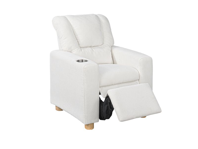 Beige Kid Push-back Recliner image number 1