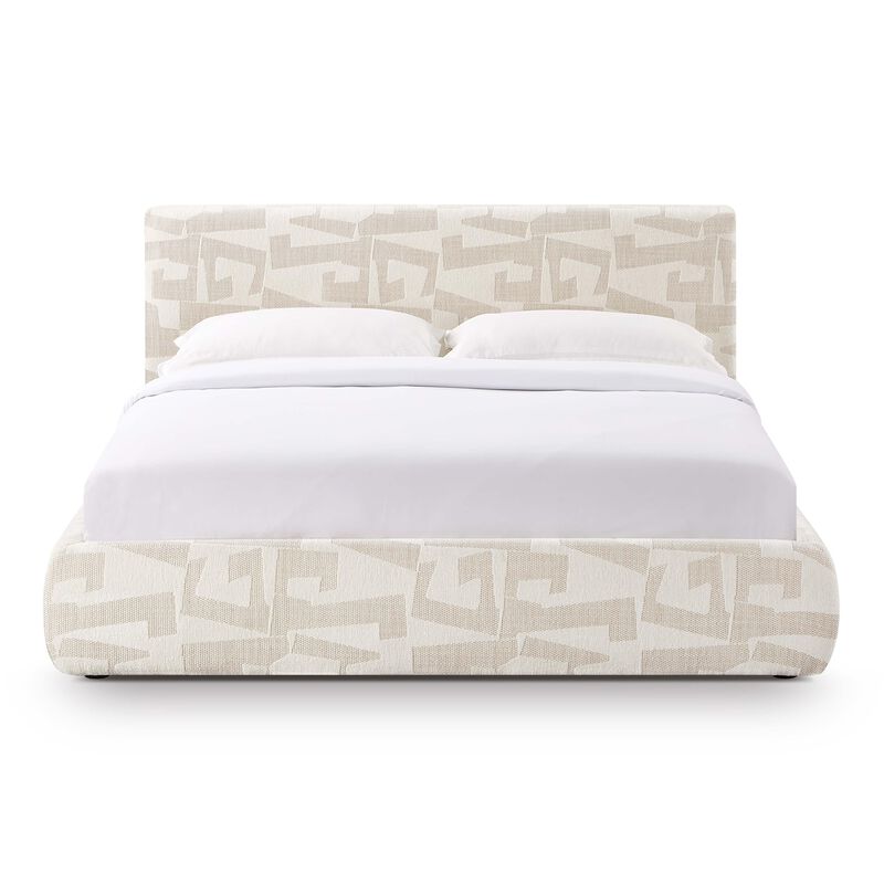 Isla Cream Jacquard Pattern Queen Bed