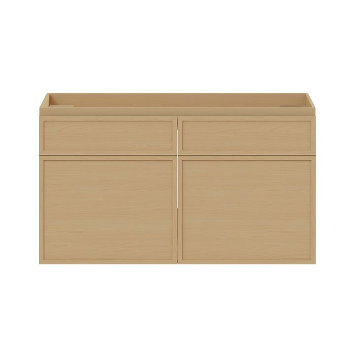 St. Tropez 36" Wall-Mounted Bathroom Vanity Cabinet without Top in Natural Oak