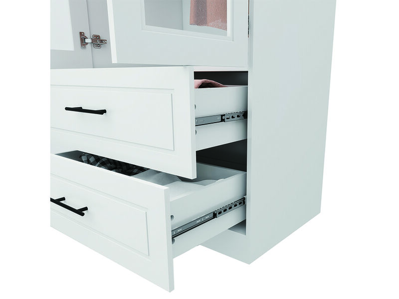 71"High Wardrobe,Wood Closet Wardrobe with 4 Drawers and Hanging Rods for Bedroom