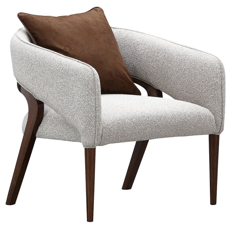 Michael Amini Houston Accent Chair - Pebble/Walnut