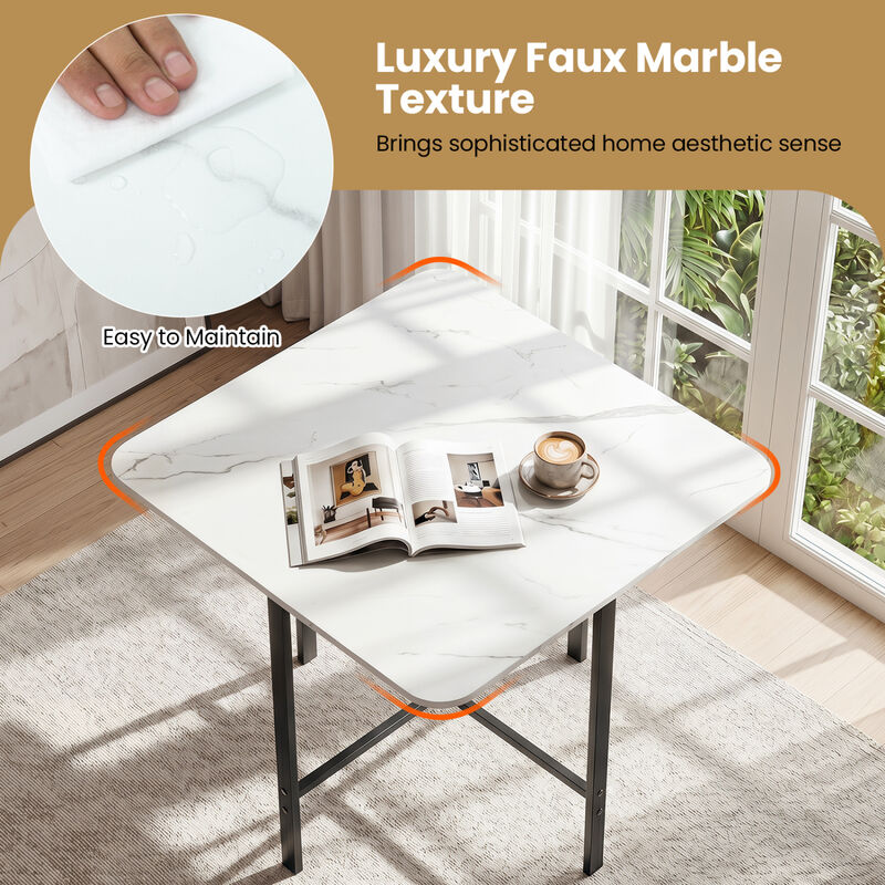 5 Piece Dining Table Set with 4 Cushioned Stools and Durable Metal Frame for Small Spaces image number 5
