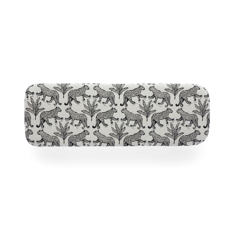 Ollie 48" Neutral Floral Jacquard Bench image number 4
