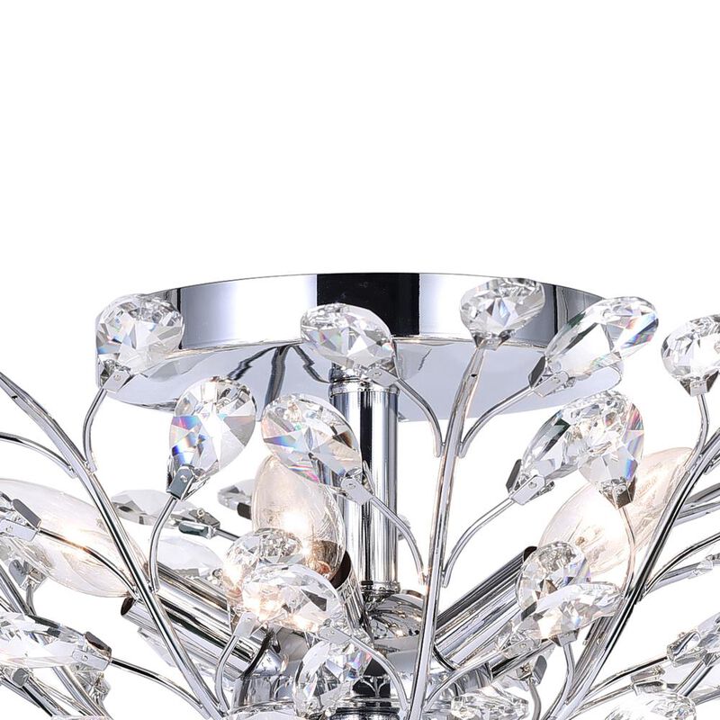 Ivy 3 Light Drum Shade Flush Mount With Chrome Finish