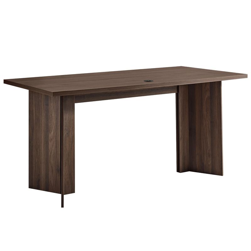 Large 63 Inch Executive Desk with Cable Hole Wooden Office Table image number 5