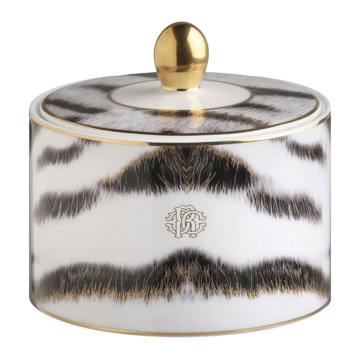 Sugar Pot TIGER   diam. 3.3", H 3.5"