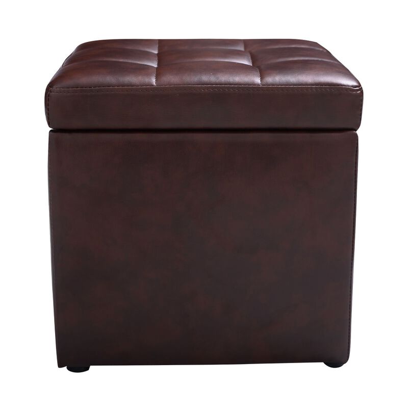 Foldable Cube Ottoman Pouffe Storage Seat image number 0