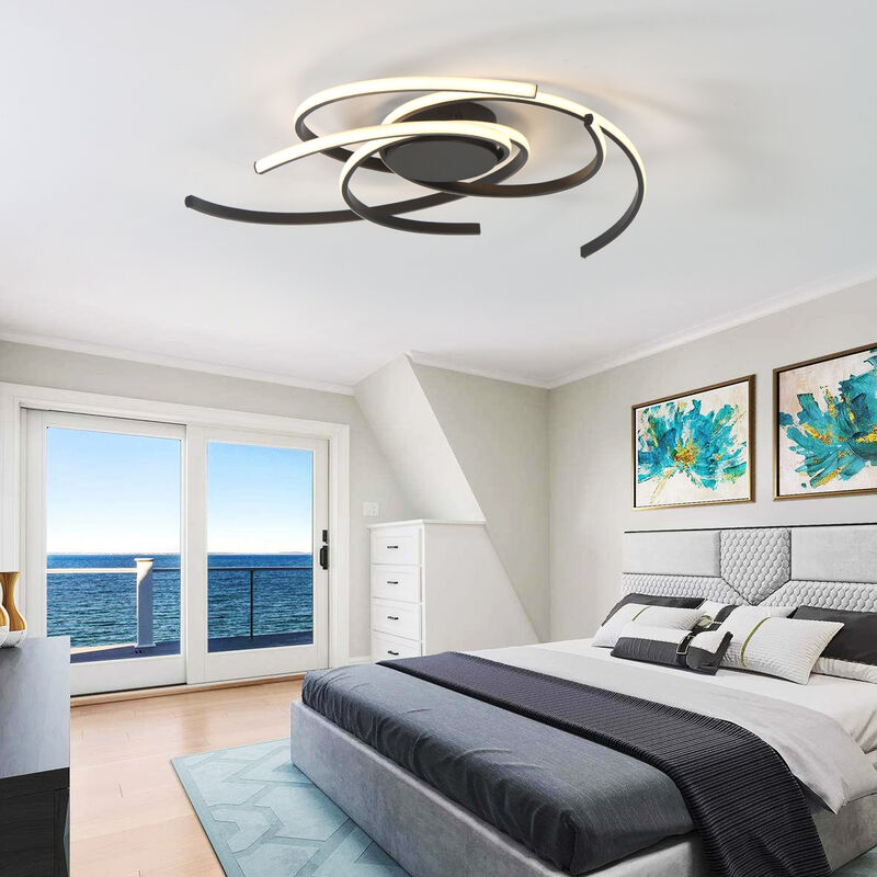 Modern LED Semi Flush Mount with Remote Control image number 1