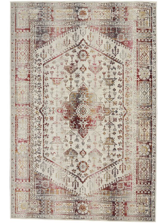 Vintage Kashan VKA08 Ivory/Red 5'3" x 7'10" Rug