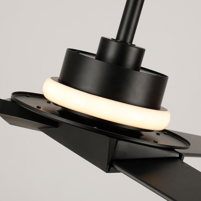 70" Modern Black Reversible Dimmable Large Ceiling Fan with Light and Remote image number 8