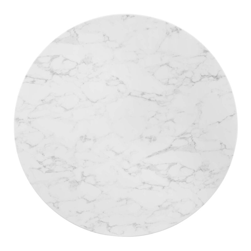 Modway - Zinque 47" Artificial Marble Dining Table Gold White