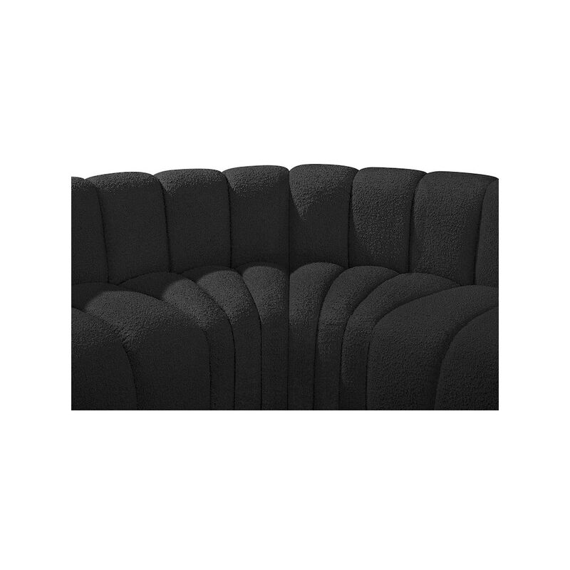 Meridian Furniture Arc Black Boucle Fabric Modular Sofa