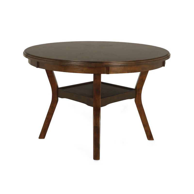 New Classic Furniture Gia 5-Piece 47 Wood Round Dining Set, Brown