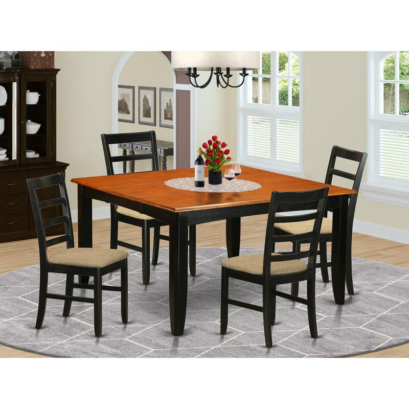 5 PC Kitchen Table set-Dining Table and 4 Wooden Dining Chairs