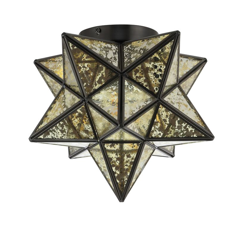 Stella Moravian Star Metal/Clear Glass LED Pendant