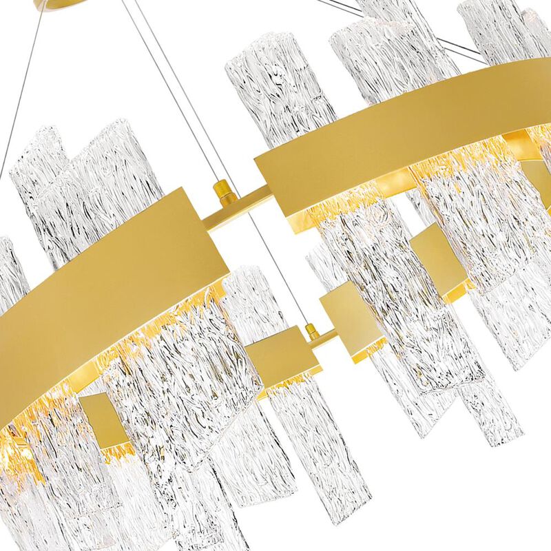 Guadiana 32 in LED Satin Gold Chandelier