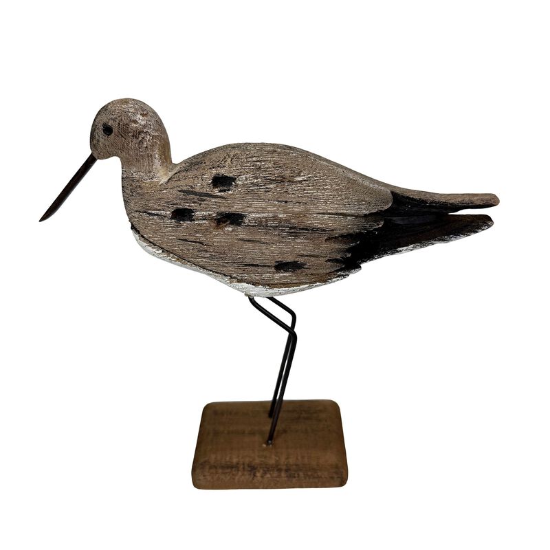 Decorative Sea Bird Figurine Weathered Wood Metal Coastal Statue 9 In image number 3