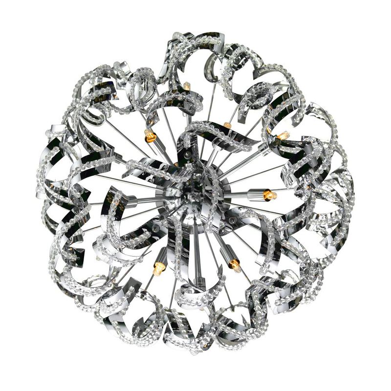 Swivel 13 Light Flush Mount With Chrome Finish