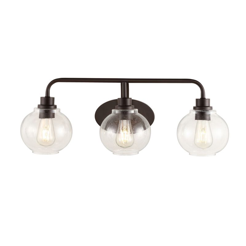 Sandrine Iron/Seeded Glass Cottage Rustic LED Vanity Light