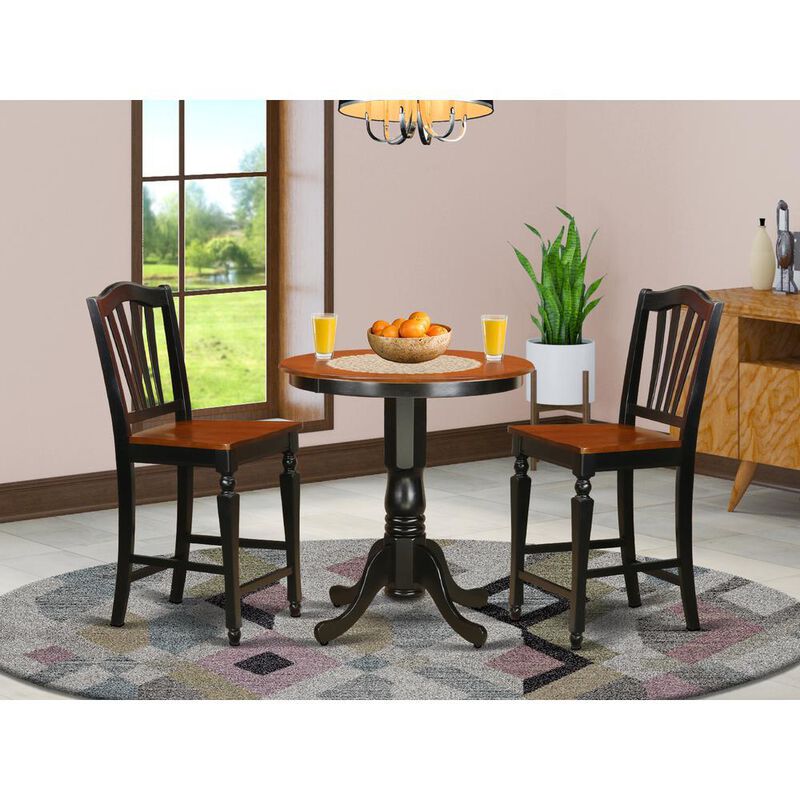 3 Pc counter height Dining set-pub Table and 2 Dining Chairs.