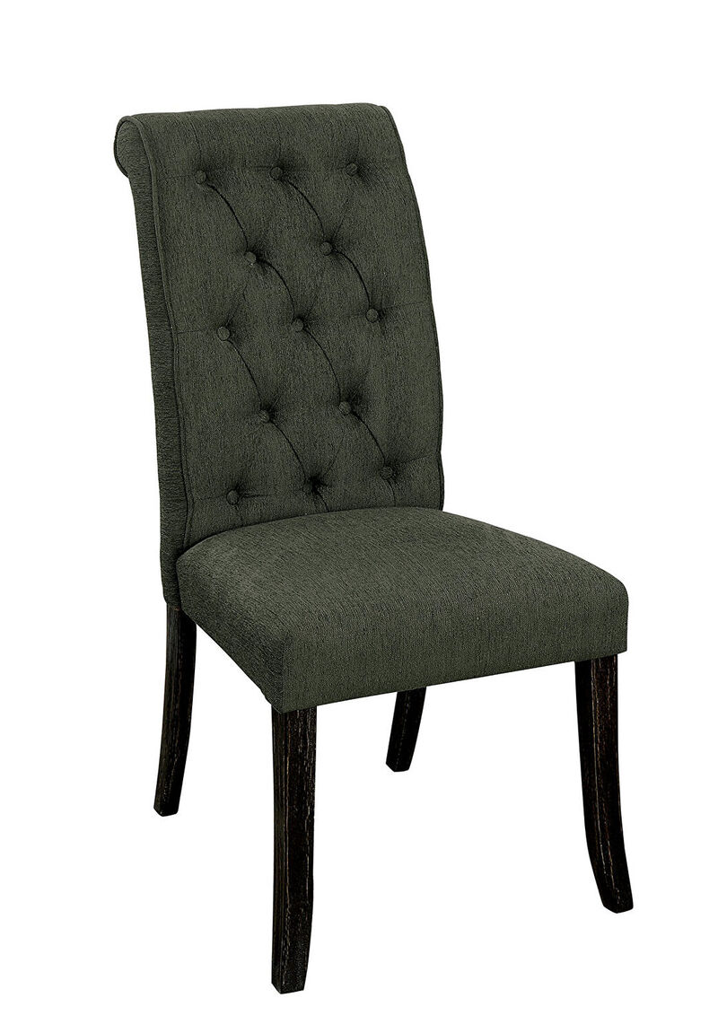 Streamdale Gray Fabric Tufted Dining Chairs Set