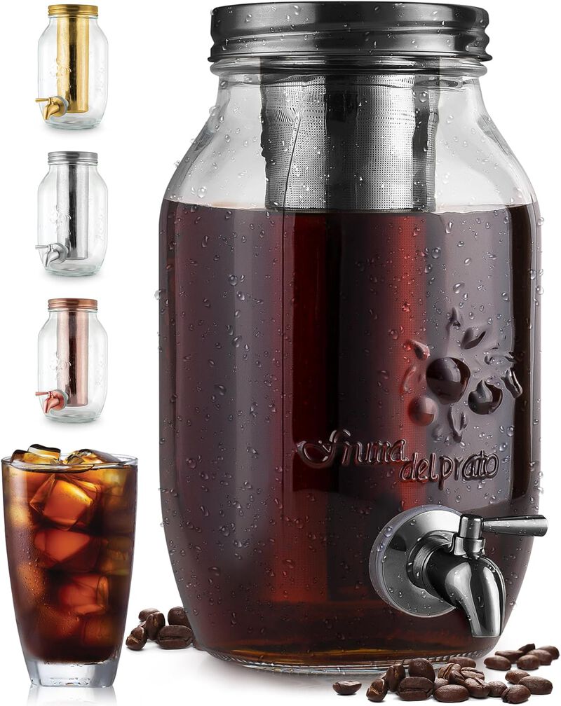 1.5 Liter Cold Brew Coffee Maker with Extra Thick Glass Carafe & Stainless Steel Mesh Filter image number 1