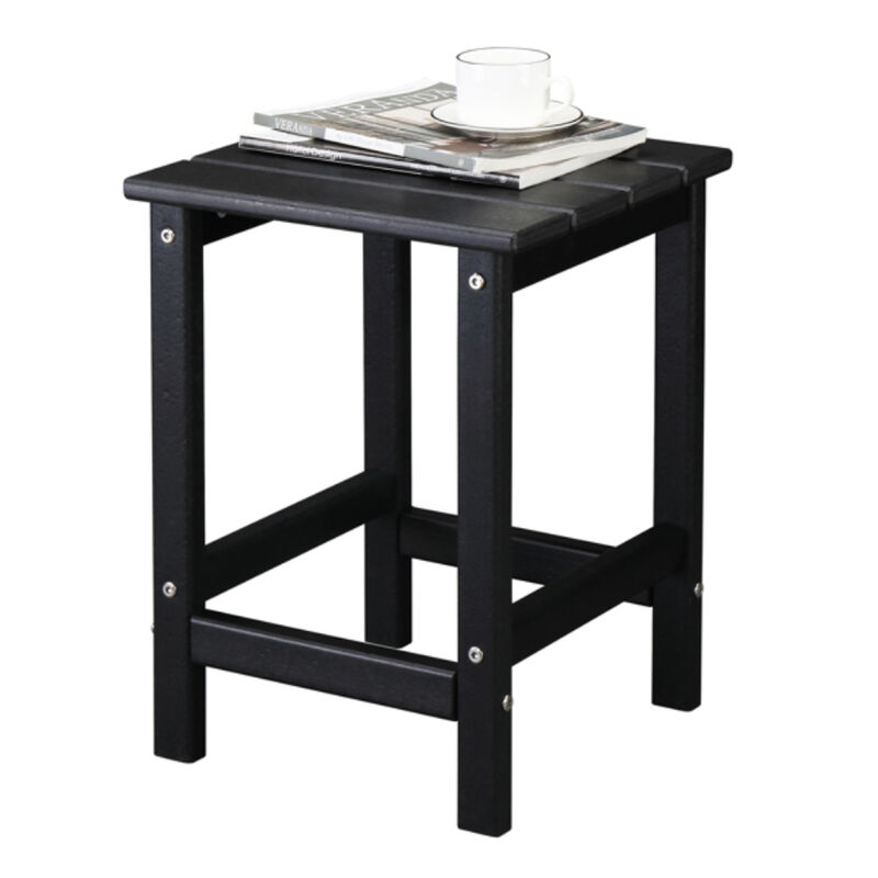 HDPE Square Side Table with Single Layer Design for Home or Garden
