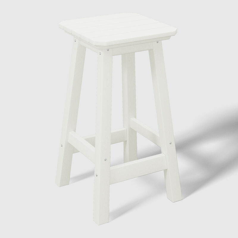 WestinTrends 24" HDPE Outdoor Patio Counter High Backless Square Bar Stools Set of Three image number 3