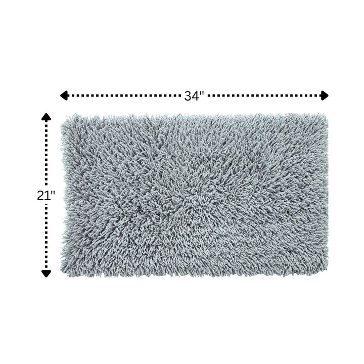Knightsbridge Melbourne 220 GSF Non Skid Back Bath Rug 21 x 34 - Silver