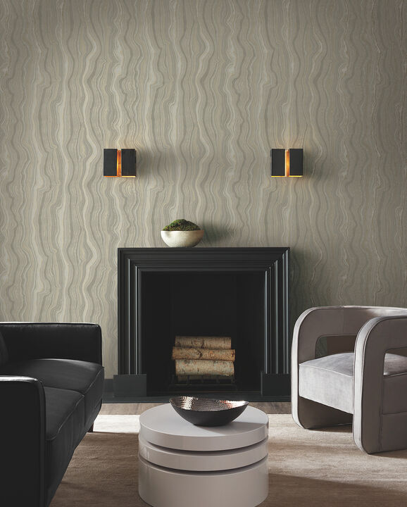 Mineral Shimmer Taupe & Pearl Wallpaper