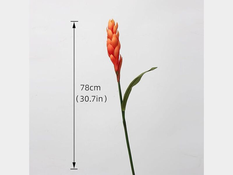 2 Piece Orange Artificial Lily Flower Stems Wedding Centerpiece Decor image number 2
