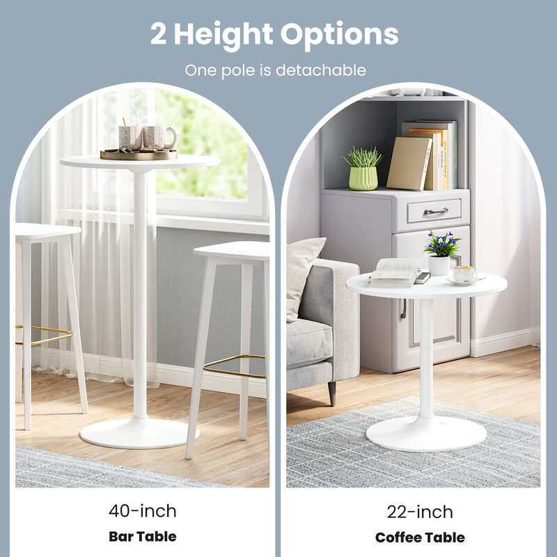 Round Bar Height Bistro Table – Tall Coffee & Cocktail Table for Kitchen or Home Bar