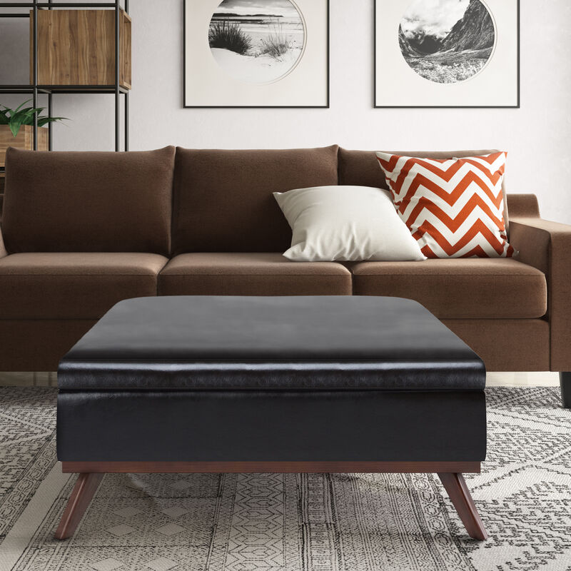 Owen 36 in Wide Square Square Coffee Table Storage Ottoman