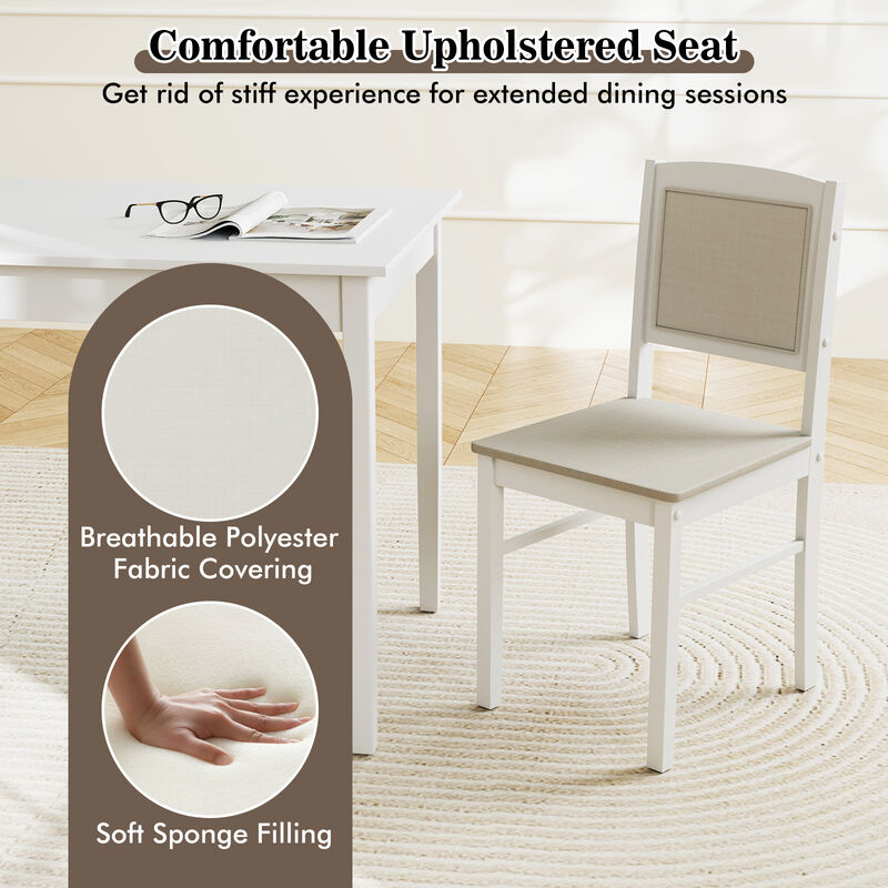 Wooden 5-Piece Kitchen Table Set for 4 with Durable Rubber Wood Legs