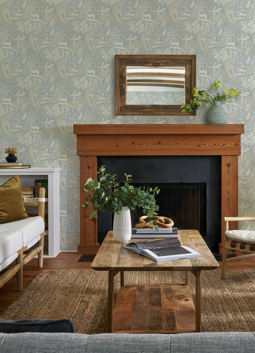 Holt Light Blue Woodland Wallpaper