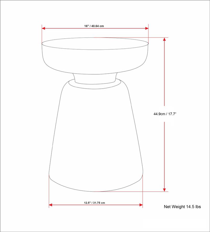 Robbie SOLID MANGO WOOD 16 inch Wide Round Contemporary Rustic Accent Table in Distressed White Wash, Fully Assembled