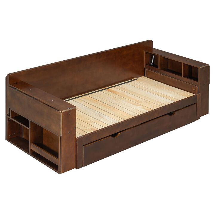 Merax Queen Size Daybed with Removable Desk